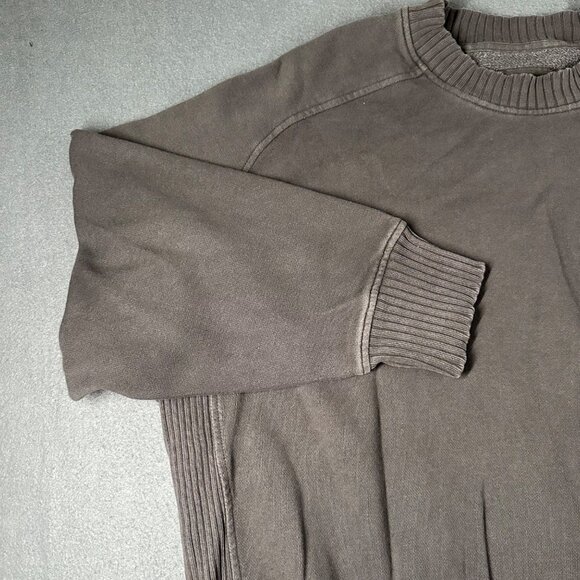 Aerie Womens XL Grey Ribbed Crew Neck Long Sleeve Pullover Sweatshirt - Picture 3 of 11